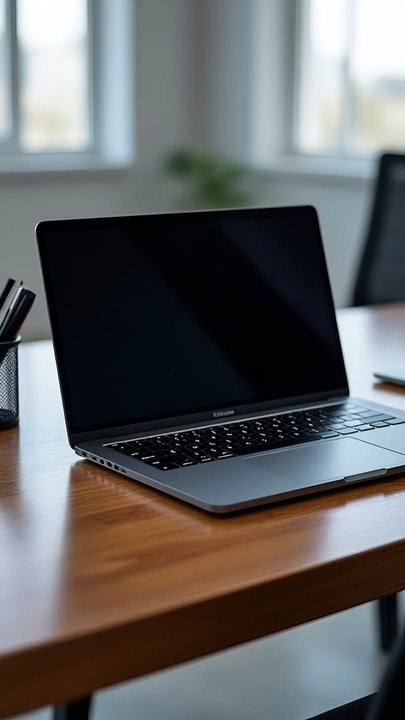 Mesa de escritório com notebook